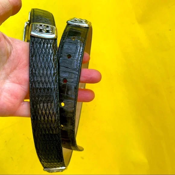 Vintage black/silver Brighton leather belt - Picture 8 of 8